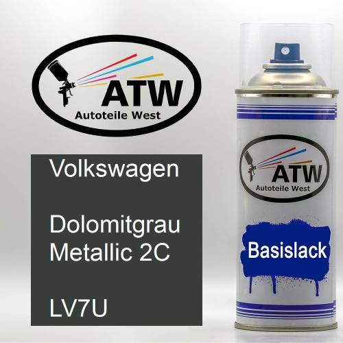 Volkswagen, Dolomitgrau Metallic 2C, LV7U: 400ml Sprühdose, von ATW Autoteile West.